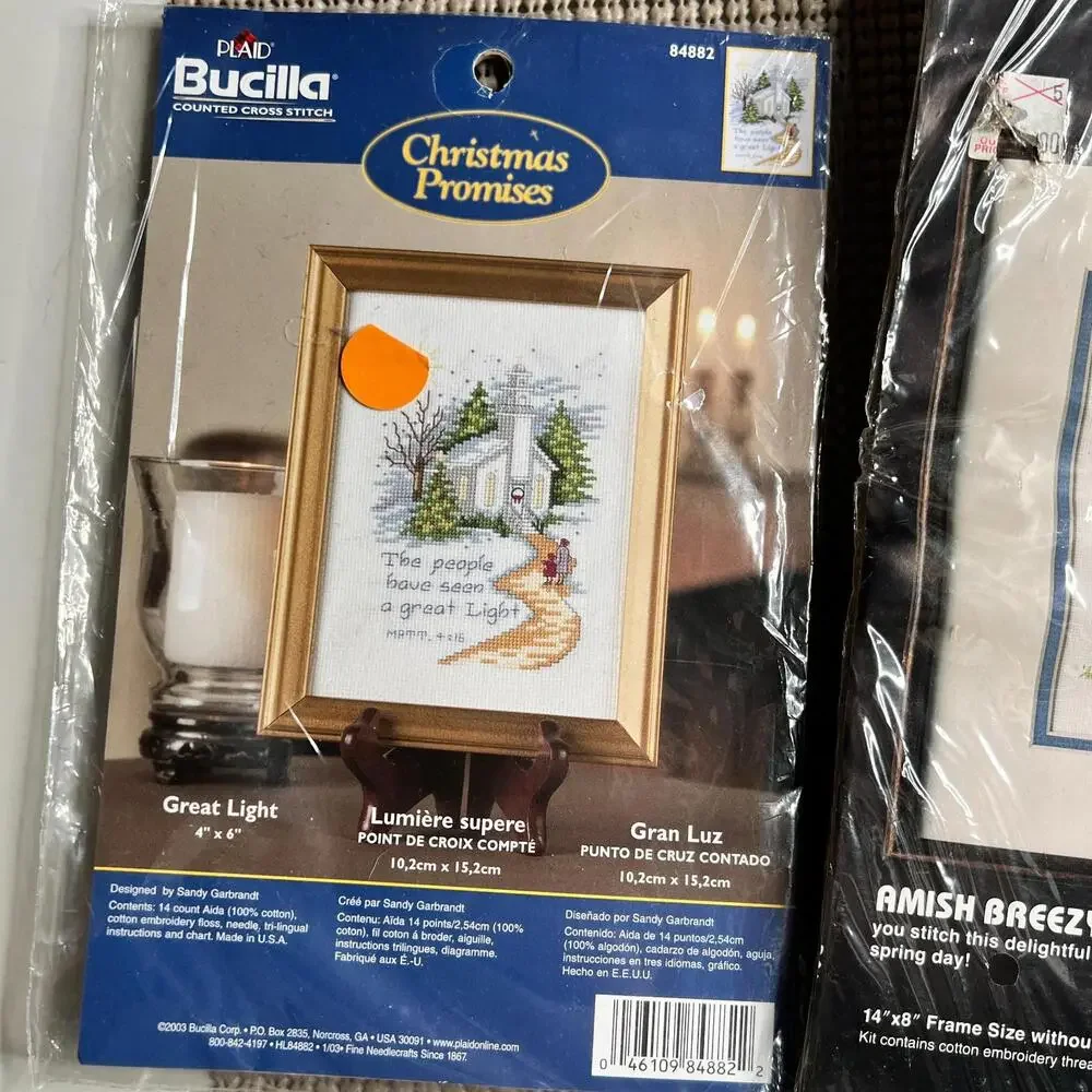 80s Counted Cross Stitch Kits Lot Bucilla Great Light Dimensions Amish Breezy‎